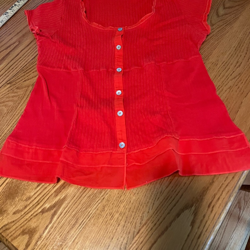 Soft Surroundings Vibrant Red Blouse